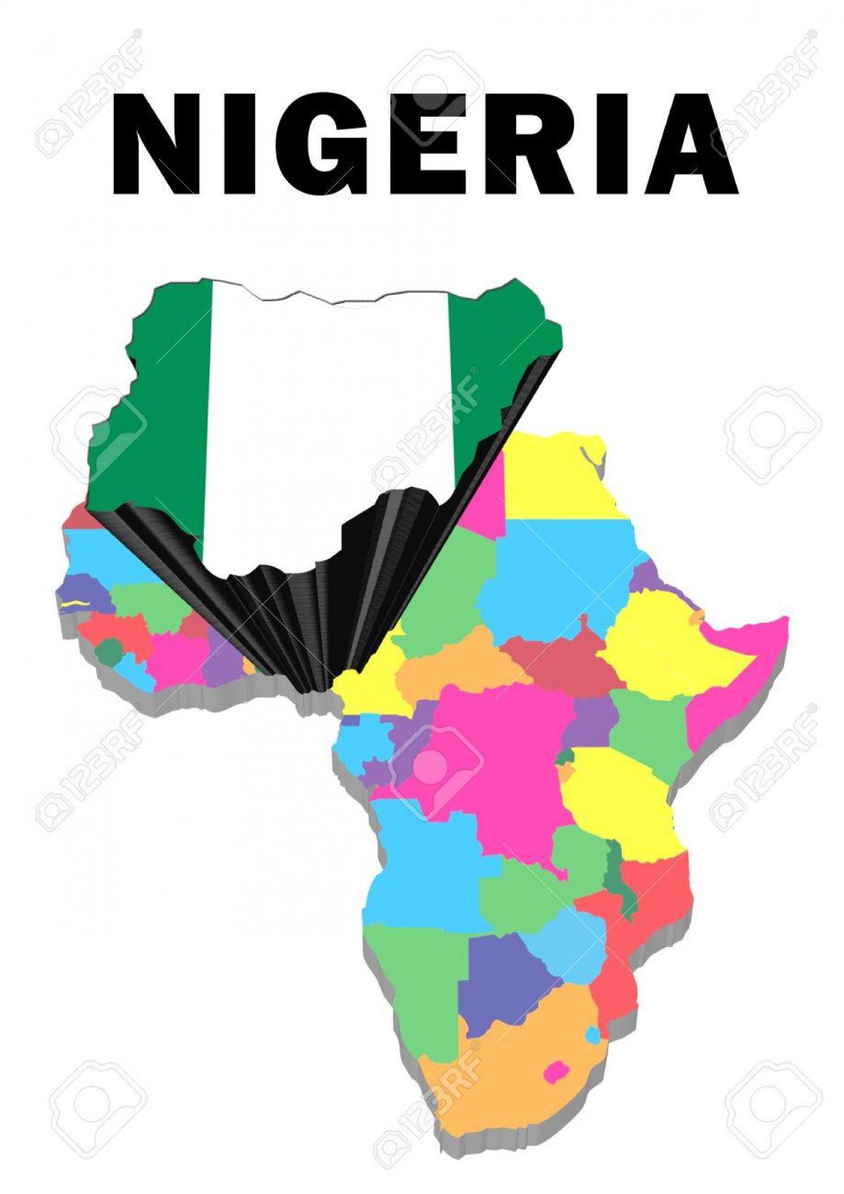peta afrika dengan nigeria disorot