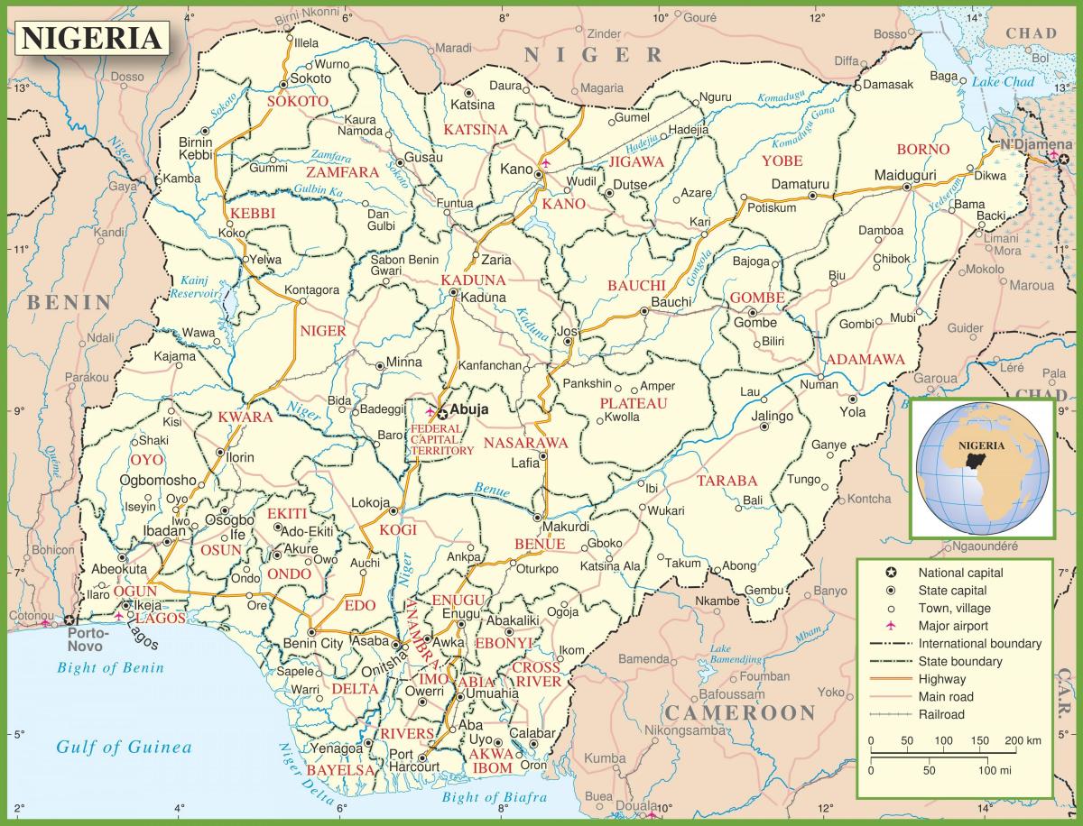 peta lengkap dari nigeria