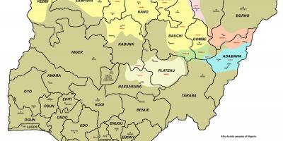 Peta dari nigeria dengan 36 serikat