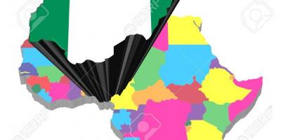Peta afrika dengan nigeria disorot