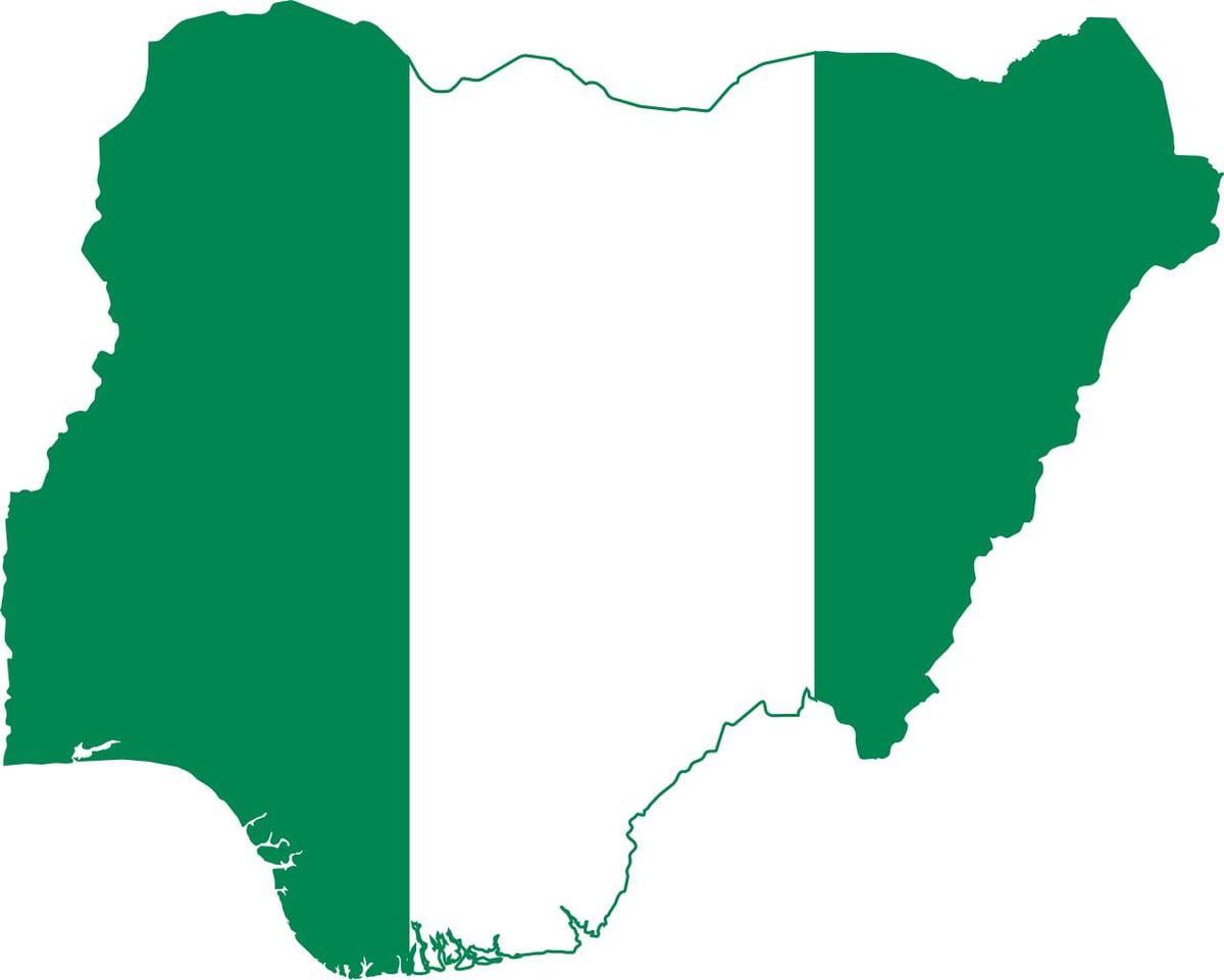 Peta dari nigeria bendera