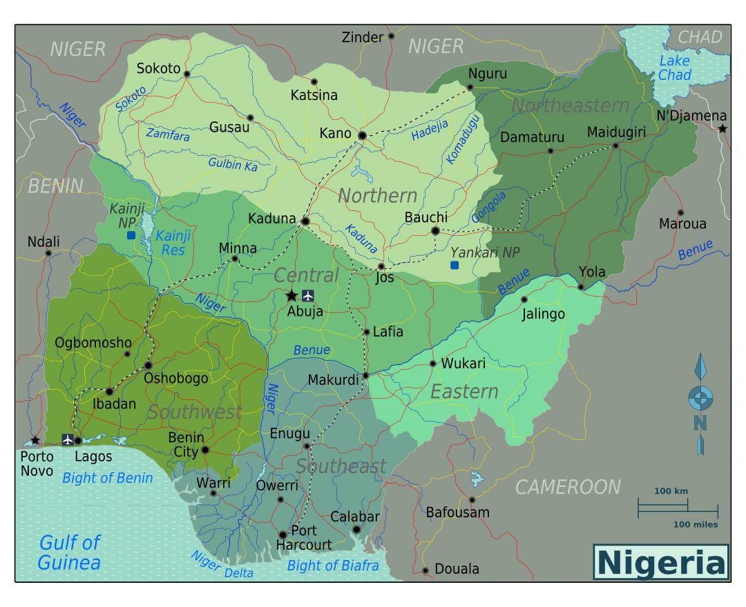nigeria daerah peta
