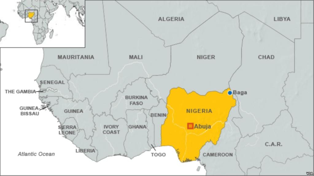 Peta dari perbatasan nigeria