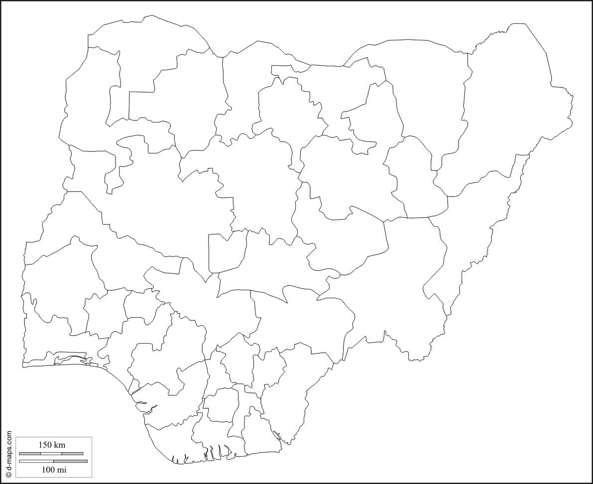 blank map of nigeria