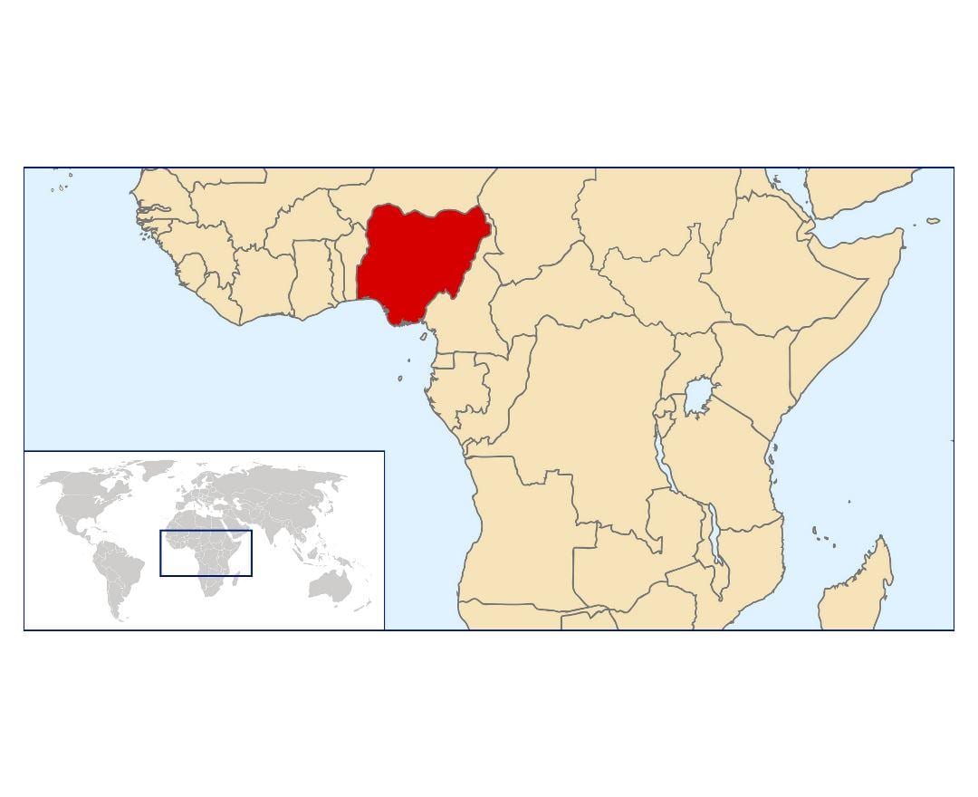 nigeria lokasi pada peta dunia