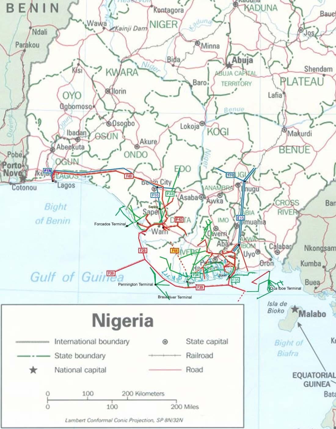 Peta dari nigeria pipa