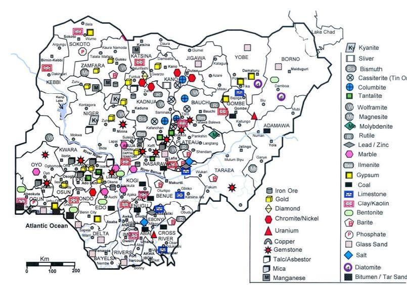 mineral peta dari nigeria