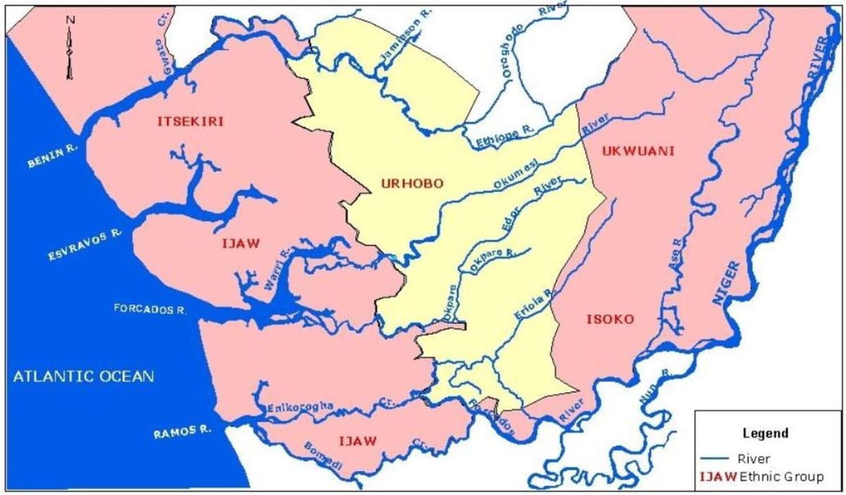 peta dari nigeria menunjukkan sungai-sungai besar
