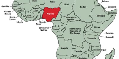 Peta dari nigeria lokasi di afrika