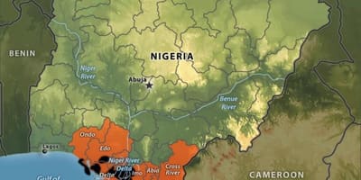 Peta dari nigeria minyak