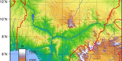 Peta topografi nigeria