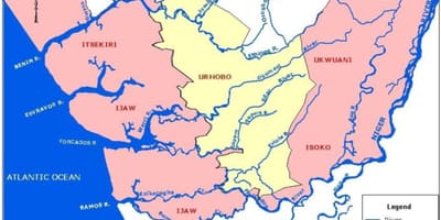 Peta dari nigeria menunjukkan sungai-sungai besar